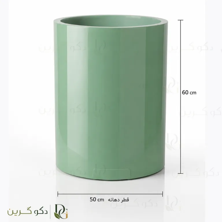 گلدان فلزی گالوانیز استوانه سبز