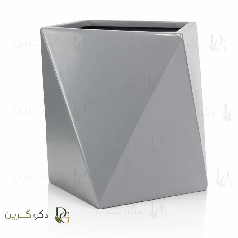 گلدان رنگ طوسی فایبرگلاس