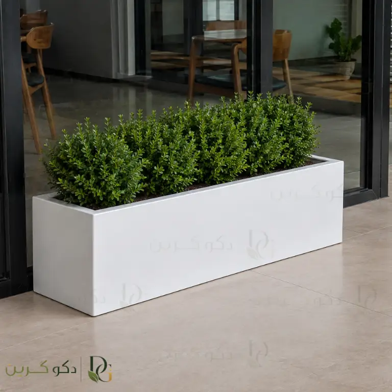 فلاورباکس فایبرگلاس سفید سایز 100*30*30